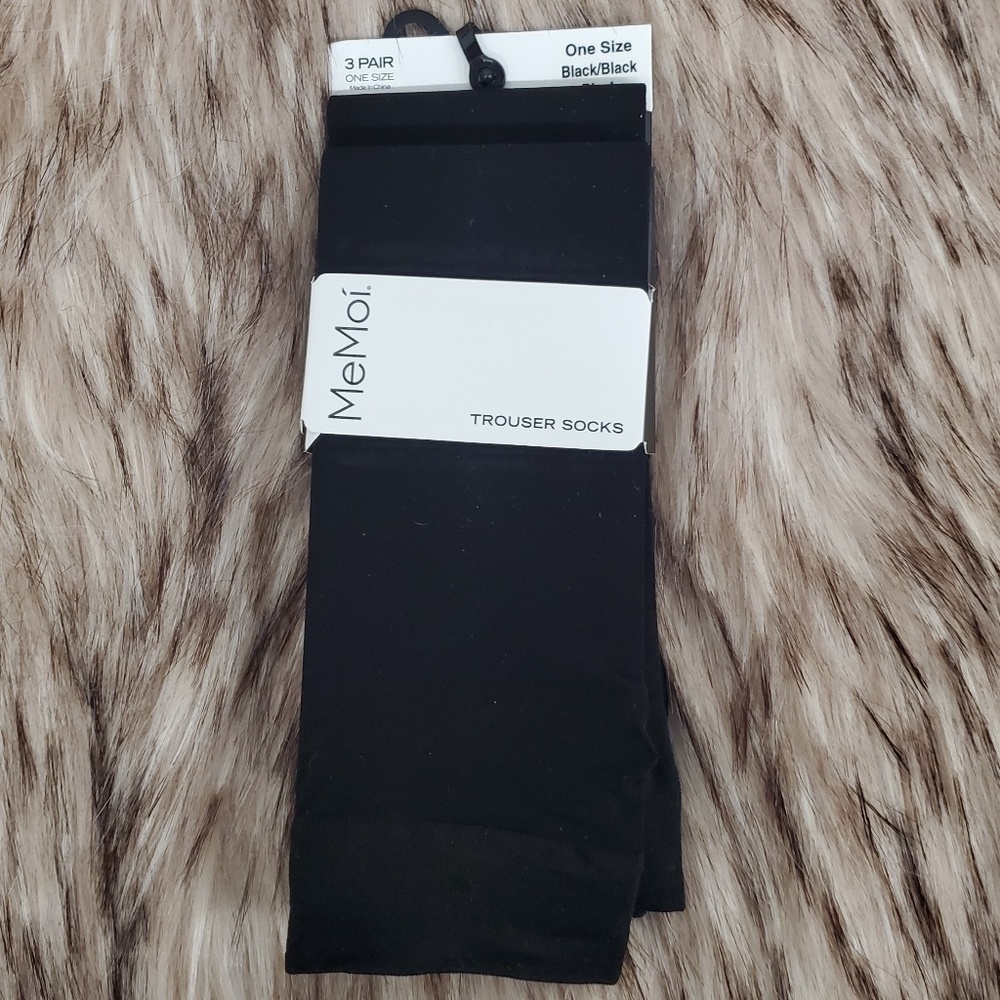 MEMOí Black 3 pack Trouser Socks